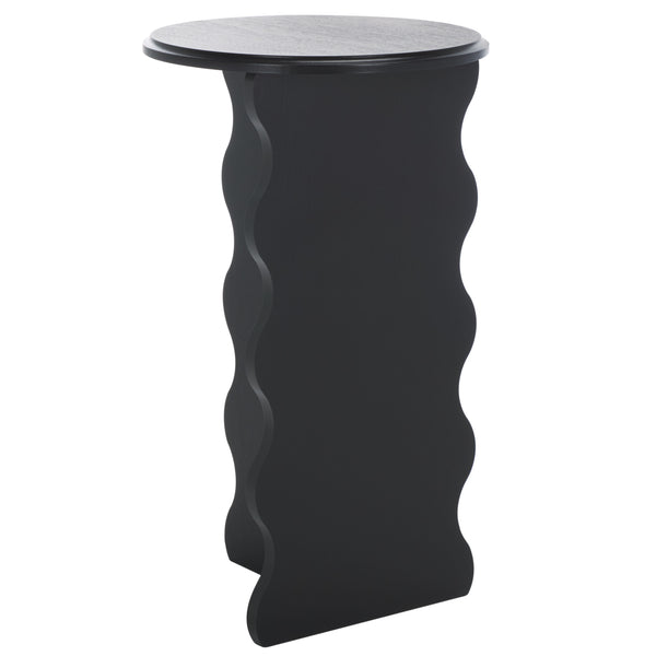 Safavieh Lilith Wavy Accent Table - Artistic Design With Modern Flair For Stylish Home Decor And Versatility Matte Black , Wood Acc5727b