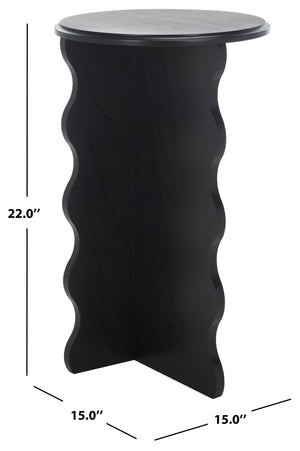 Safavieh Lilith Wavy Accent Table - Artistic Design With Modern Flair For Stylish Home Decor And Versatility Matte Black , Wood Acc5727b