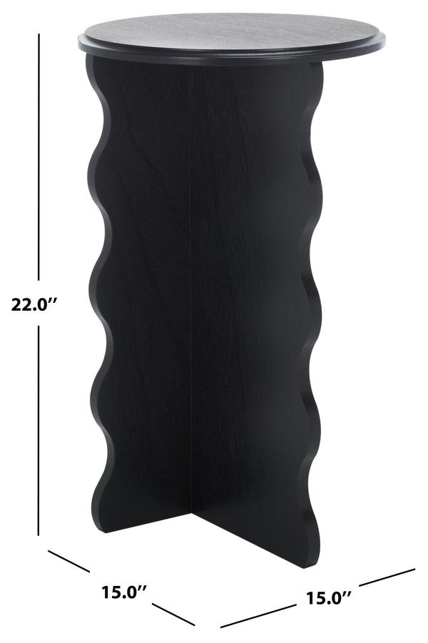 Safavieh Lilith Wavy Accent Table - Artistic Design With Modern Flair For Stylish Home Decor And Versatility Matte Black , Wood Acc5727b