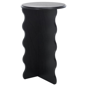 Safavieh Lilith Wavy Accent Table - Artistic Design With Modern Flair For Stylish Home Decor And Versatility Matte Black , Wood Acc5727b