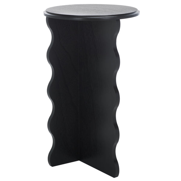 Safavieh Lilith Wavy Accent Table - Artistic Design With Modern Flair For Stylish Home Decor And Versatility Matte Black , Wood Acc5727b