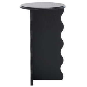 Safavieh Lilith Wavy Accent Table - Artistic Design With Modern Flair For Stylish Home Decor And Versatility Matte Black , Wood Acc5727b