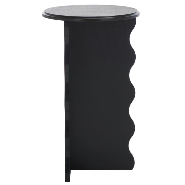 Safavieh Lilith Wavy Accent Table - Artistic Design With Modern Flair For Stylish Home Decor And Versatility Matte Black , Wood Acc5727b