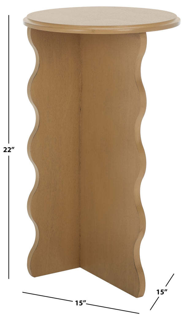 Safavieh Lilith Wavy Accent Table - Artistic Design With Modern Flair For Stylish Home Decor And Versatility Desert Brown Wood Acc5727c