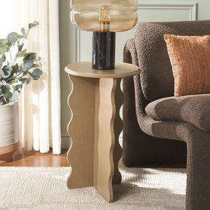 Safavieh Lilith Wavy Accent Table - Artistic Design With Modern Flair For Stylish Home Decor And Versatility Desert Brown Wood Acc5727c