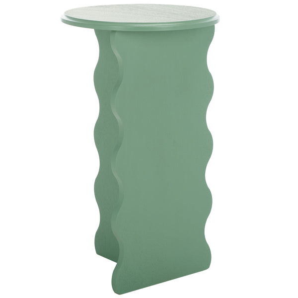 Safavieh Lilith Wavy Accent Table - Artistic Design With Modern Flair For Stylish Home Decor And Versatility Sage Green Wood Acc5727d