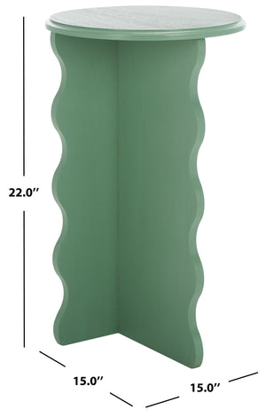Safavieh Lilith Wavy Accent Table - Artistic Design With Modern Flair For Stylish Home Decor And Versatility Sage Green Wood Acc5727d