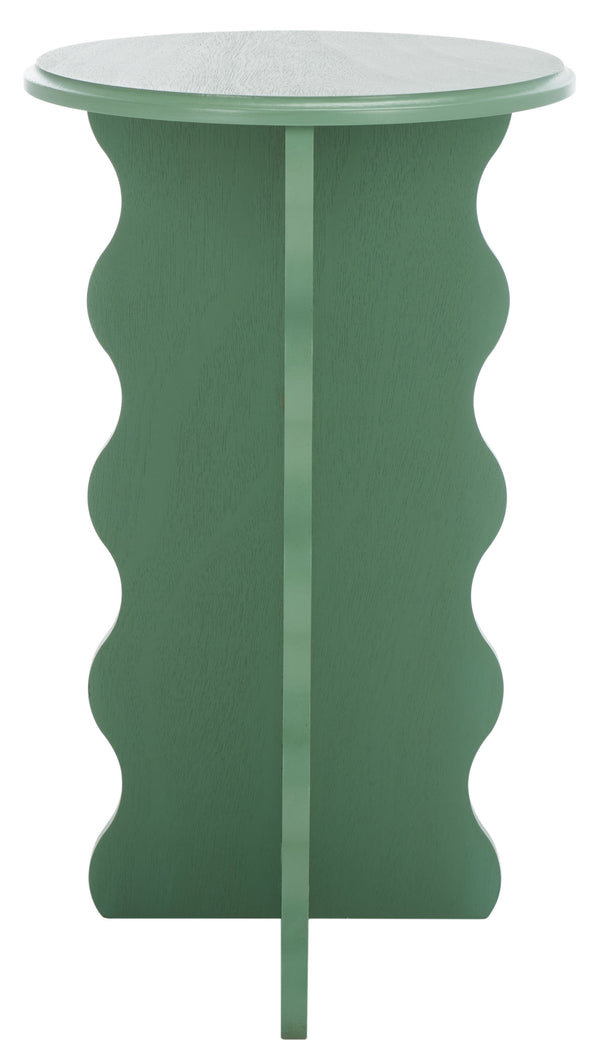 Safavieh Lilith Wavy Accent Table - Artistic Design With Modern Flair For Stylish Home Decor And Versatility Sage Green Wood Acc5727d