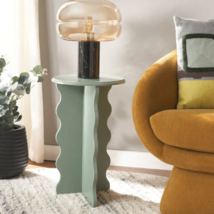 Safavieh Lilith Wavy Accent Table - Artistic Design With Modern Flair For Stylish Home Decor And Versatility Sage Green Wood Acc5727d