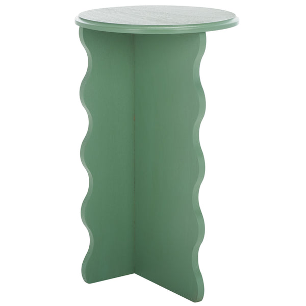 Safavieh Lilith Wavy Accent Table - Artistic Design With Modern Flair For Stylish Home Decor And Versatility Sage Green Wood Acc5727d