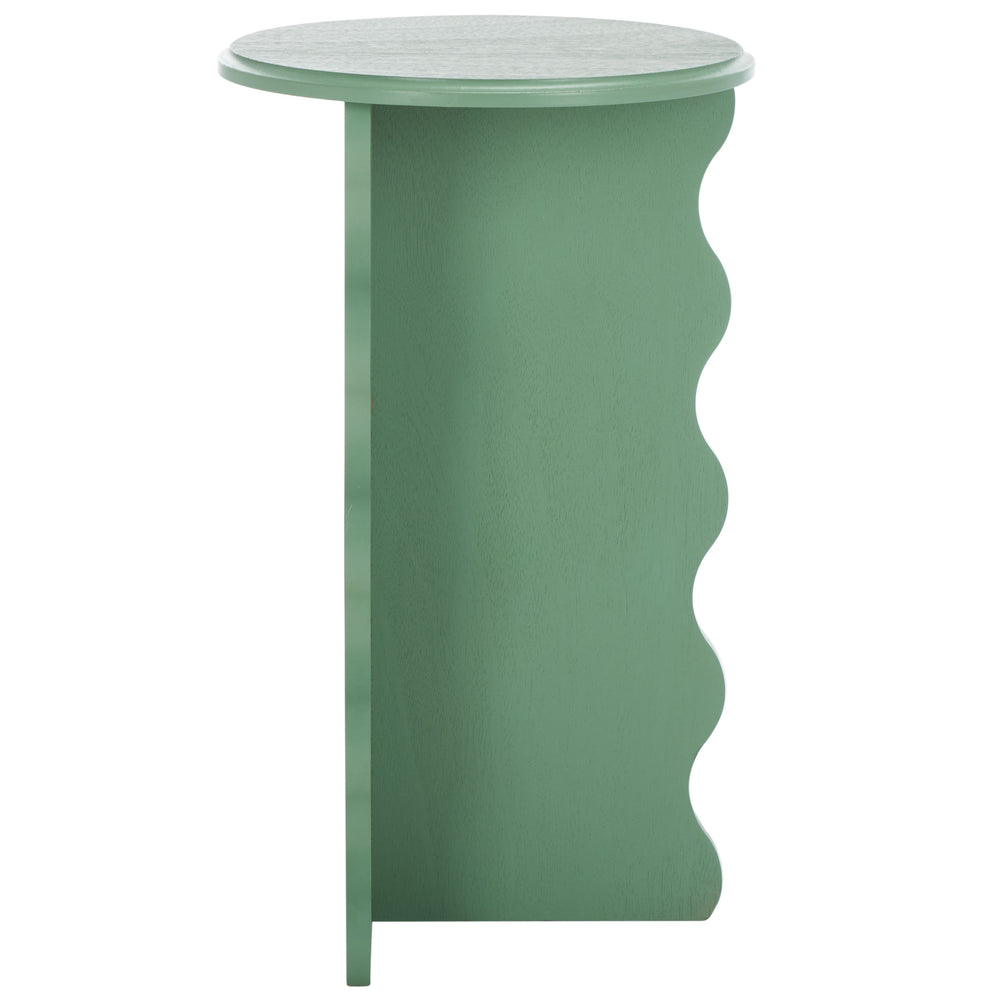 Safavieh Lilith Wavy Accent Table - Artistic Design With Modern Flair For Stylish Home Decor And Versatility Sage Green Wood Acc5727d