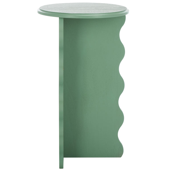 Safavieh Lilith Wavy Accent Table - Artistic Design With Modern Flair For Stylish Home Decor And Versatility Sage Green Wood Acc5727d