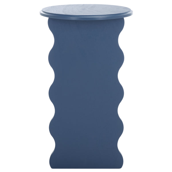 Safavieh Lilith Wavy Accent Table - Artistic Design With Modern Flair For Stylish Home Decor And Versatility Blue Wood Acc5727e