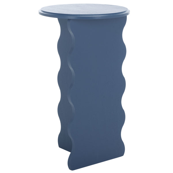 Safavieh Lilith Wavy Accent Table - Artistic Design With Modern Flair For Stylish Home Decor And Versatility Blue Wood Acc5727e