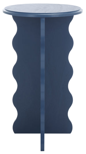Safavieh Lilith Wavy Accent Table - Artistic Design With Modern Flair For Stylish Home Decor And Versatility Blue Wood Acc5727e