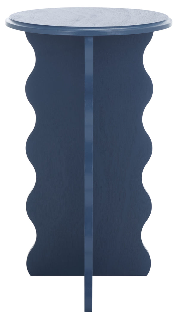Safavieh Lilith Wavy Accent Table - Artistic Design With Modern Flair For Stylish Home Decor And Versatility Blue Wood Acc5727e