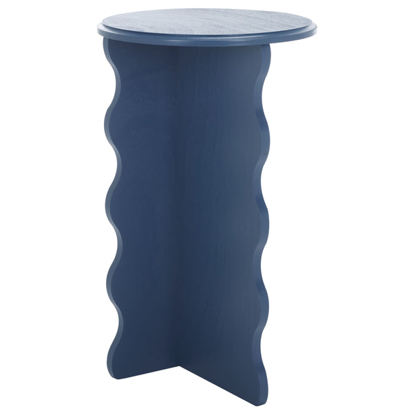 Safavieh Lilith Wavy Accent Table - Artistic Design With Modern Flair For Stylish Home Decor And Versatility Blue Wood Acc5727e