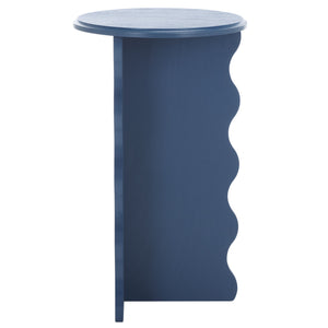 Safavieh Lilith Wavy Accent Table - Artistic Design With Modern Flair For Stylish Home Decor And Versatility Blue Wood Acc5727e