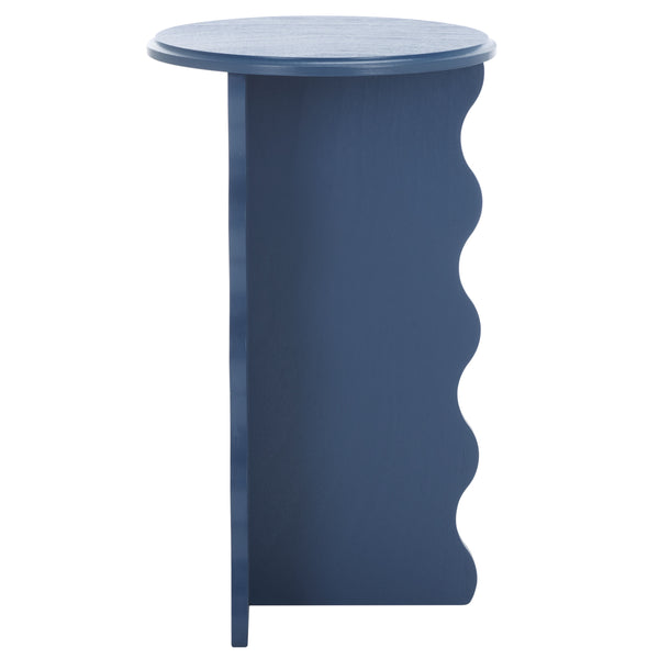 Safavieh Lilith Wavy Accent Table - Artistic Design With Modern Flair For Stylish Home Decor And Versatility Blue Wood Acc5727e