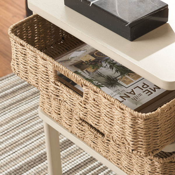 Safavieh Rozalyn Two Drawer Accent Table - Stylish Storage Solution For Living Room, Bedroom, And Entryway Sand Pine Wood,Mdf Acc5728a