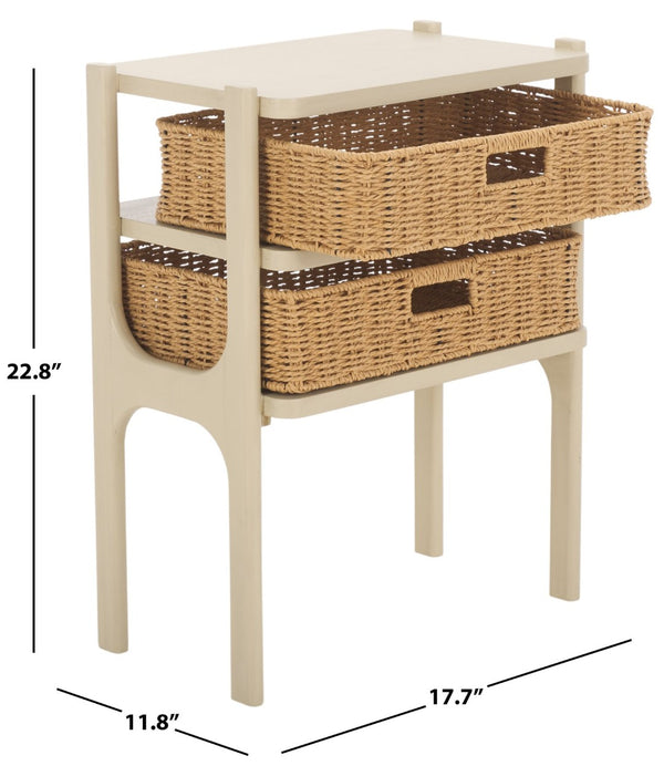 Safavieh Rozalyn Two Drawer Accent Table - Stylish Storage Solution For Modern And Classic Interiors Sand ACC5728A