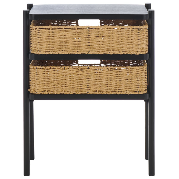 Safavieh Rozalyn Two Drawer Accent Table - Stylish Storage Solution For Living Room, Bedroom, And Entryway Matte Black , Pine Wood,Mdf Acc5728b