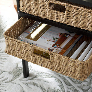 Safavieh Rozalyn Two Drawer Accent Table - Stylish Storage Solution For Living Room, Bedroom, And Entryway Matte Black , Pine Wood,Mdf Acc5728b