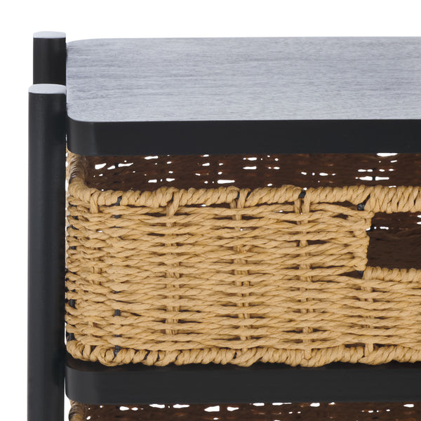 Safavieh Rozalyn Two Drawer Accent Table - Stylish Storage Solution For Living Room, Bedroom, And Entryway Matte Black , Pine Wood,Mdf Acc5728b