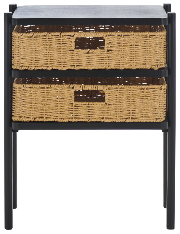 Safavieh Rozalyn Two Drawer Accent Table - Stylish Storage Solution For Living Room, Bedroom, And Entryway Matte Black , Pine Wood,Mdf Acc5728b