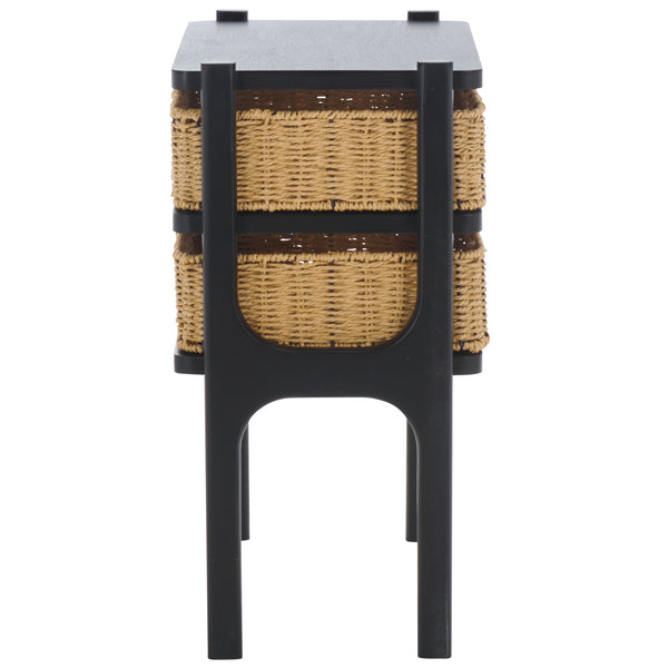 Safavieh Rozalyn Two Drawer Accent Table - Stylish Storage Solution For Living Room, Bedroom, And Entryway Matte Black , Pine Wood,Mdf Acc5728b