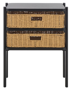 Safavieh Rozalyn Two Drawer Accent Table - Stylish Storage Solution For Living Room, Bedroom, And Entryway Desert Brown Pine Wood,Mdf Acc5728c