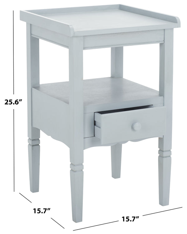 Safavieh Araminta One Drawer Accent Table - Stylish Storage Solution For Your Home Decor Needs Winter Sky Pine Wood,Mdf Acc5730b