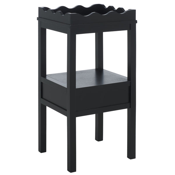 Safavieh Darlyn One Drawer Accent Table - Stylish Storage Solution For Living Room, Bedroom, Or Entryway Matte Black , Pine Wood,Mdf Acc5731b