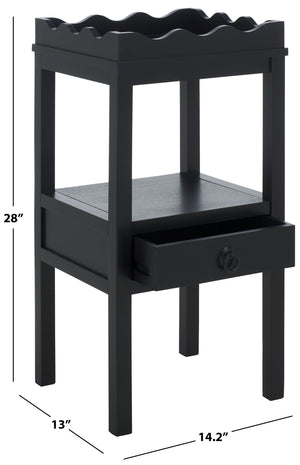 Safavieh Darlyn One Drawer Accent Table - Stylish Storage Solution For Living Room, Bedroom, Or Entryway Matte Black , Pine Wood,Mdf Acc5731b