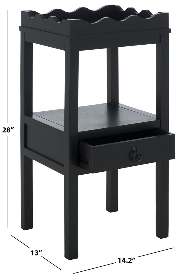 Safavieh Darlyn One Drawer Accent Table - Stylish Storage Solution For Living Room, Bedroom, Or Entryway Matte Black , Pine Wood,Mdf Acc5731b