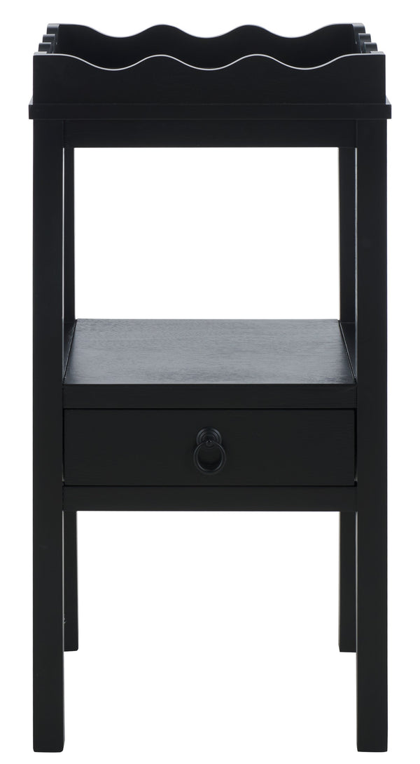 Safavieh Darlyn One Drawer Accent Table - Stylish Storage Solution For Living Room, Bedroom, Or Entryway Matte Black , Pine Wood,Mdf Acc5731b