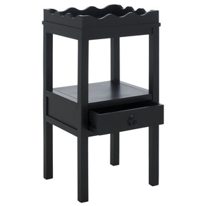 Safavieh Darlyn One Drawer Accent Table - Stylish Storage Solution For Living Room, Bedroom, Or Entryway Matte Black , Pine Wood,Mdf Acc5731b