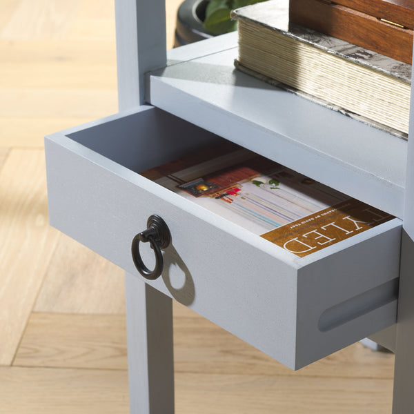 Safavieh Darlyn One Drawer Accent Table - Stylish Storage Solution For Living Room, Bedroom, Or Entryway Winter Sky Pine Wood,Mdf Acc5731c