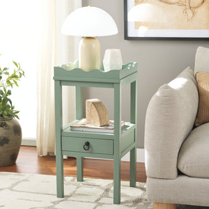 Safavieh Darlyn One Drawer Accent Table - Stylish Storage Solution For Living Room, Bedroom, Or Entryway Sage Pine Wood,Mdf Acc5731d