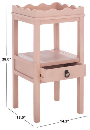 Safavieh Darlyn One Drawer Accent Table - Stylish Storage Solution For Living Room, Bedroom, Or Entryway Pink Pine Wood,Mdf Acc5731e