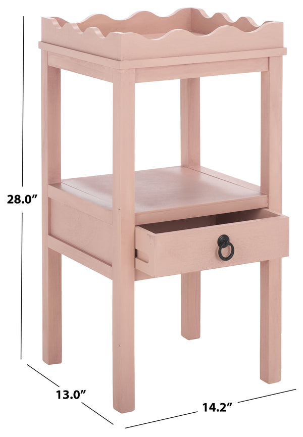 Safavieh Darlyn One Drawer Accent Table - Stylish Storage Solution For Living Room, Bedroom, Or Entryway Pink Pine Wood,Mdf Acc5731e