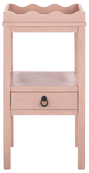 Safavieh Darlyn One Drawer Accent Table - Stylish Storage Solution For Living Room, Bedroom, Or Entryway Pink Pine Wood,Mdf Acc5731e