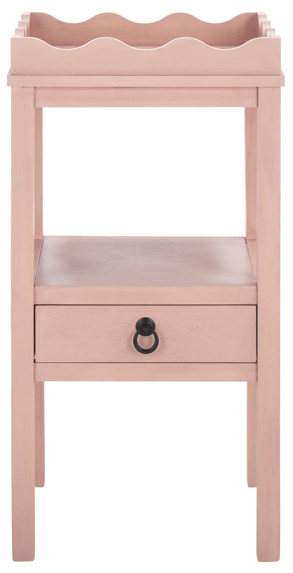 Safavieh Darlyn One Drawer Accent Table - Stylish Storage Solution For Living Room, Bedroom, Or Entryway Pink Pine Wood,Mdf Acc5731e