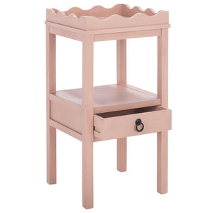 Safavieh Darlyn One Drawer Accent Table - Stylish Storage Solution For Living Room, Bedroom, Or Entryway Pink Pine Wood,Mdf Acc5731e