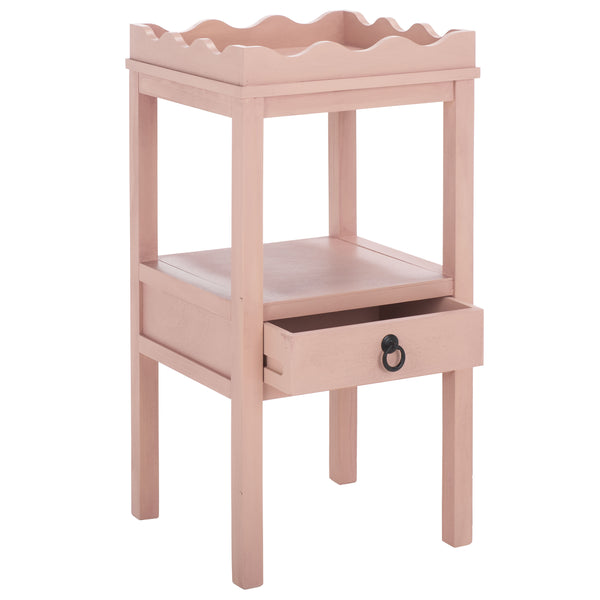 Safavieh Darlyn One Drawer Accent Table - Stylish Storage Solution For Living Room, Bedroom, Or Entryway Pink Pine Wood,Mdf Acc5731e