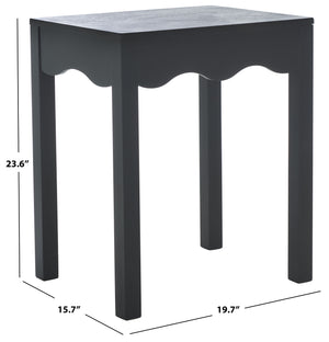 Safavieh Lilith Wave Accent Table - Stylish Sophistication For Living Rooms, Bedrooms, And Entryways Matte Black , Pine Wood,Mdf Acc5733b