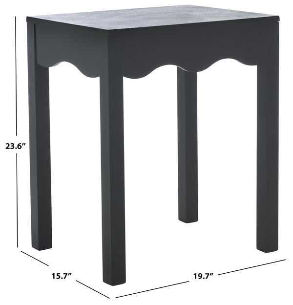 Safavieh Lilith Wave Accent Table - Stylish Sophistication For Living Rooms, Bedrooms, And Entryways Matte Black , Pine Wood,Mdf Acc5733b