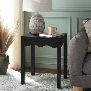 Safavieh Lilith Wave Accent Table - Stylish Sophistication For Living Rooms, Bedrooms, And Entryways Matte Black , Pine Wood,Mdf Acc5733b