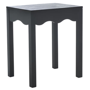 Safavieh Lilith Wave Accent Table - Stylish Sophistication For Living Rooms, Bedrooms, And Entryways Matte Black , Pine Wood,Mdf Acc5733b