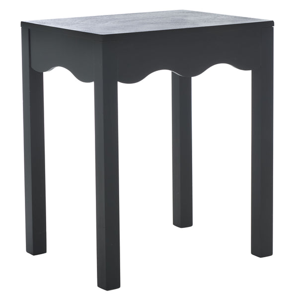 Safavieh Lilith Wave Accent Table - Stylish Sophistication For Living Rooms, Bedrooms, And Entryways Matte Black , Pine Wood,Mdf Acc5733b